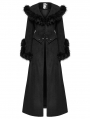 Black Vintage Gothic Detachable Short-to-Long  Woolen Jacket for Women