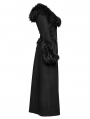 Black Vintage Gothic Detachable Short-to-Long  Woolen Jacket for Women