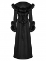 Black Vintage Gothic Detachable Short-to-Long  Woolen Jacket for Women
