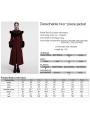 Red Vintage Gothic Detachable Short-to-Long  Woolen Jacket for Women