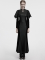 Black Gothic Bat Wide Shoulder Long Fishtail Dress