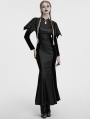 Black Gothic Bat Wide Shoulder Long Fishtail Dress