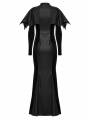 Black Gothic Bat Wide Shoulder Long Fishtail Dress