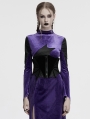 Black Gothic Bat Velvet Spliced Corset Belt