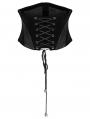 Black Gothic Bat Velvet Spliced Corset Belt