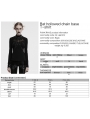 Black Gothic Bat Hollowed Chain Base Long Sleeve T-Shirt for Women