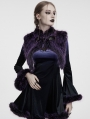 Black and Violet Gradient Gothic Fur Devil Shawl for Women
