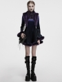 Black and Violet Gradient Gothic Fur Devil Shawl for Women