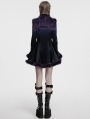 Black and Violet Gradient Gothic Fur Devil Shawl for Women