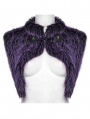 Black and Violet Gradient Gothic Fur Devil Shawl for Women