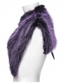 Black and Violet Gradient Gothic Fur Devil Shawl for Women