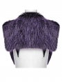 Black and Violet Gradient Gothic Fur Devil Shawl for Women