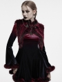 Black and Red Gradient Gothic Fur Devil Shawl for Women