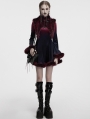 Black and Red Gradient Gothic Fur Devil Shawl for Women