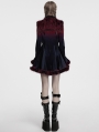 Black and Red Gradient Gothic Fur Devil Shawl for Women