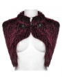 Black and Red Gradient Gothic Fur Devil Shawl for Women