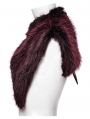 Black and Red Gradient Gothic Fur Devil Shawl for Women