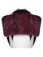 Black and Red Gradient Gothic Fur Devil Shawl for Women