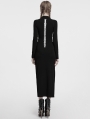 Black Sexy Gothic Skeleton Printed High Slit Long Dress