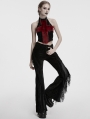 Black Gothic Wasteland Tassel Long Flared Pants for Women