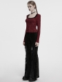 Black Gothic Wasteland Tassel Long Flared Pants for Women