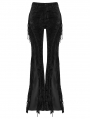 Black Gothic Wasteland Tassel Long Flared Pants for Women