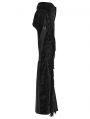 Black Gothic Wasteland Tassel Long Flared Pants for Women