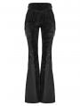 Black Gothic Wasteland Tassel Long Flared Pants for Women