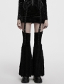 Black Gothic Two-Piece Set Fur Spliced Skirt with Leg Warmers