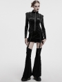 Black Gothic Two-Piece Set Fur Spliced Skirt with Leg Warmers