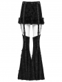 Black Gothic Two-Piece Set Fur Spliced Skirt with Leg Warmers