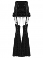 Black Gothic Two-Piece Set Fur Spliced Skirt with Leg Warmers