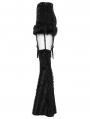 Black Gothic Two-Piece Set Fur Spliced Skirt with Leg Warmers