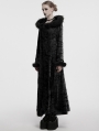 Black Gothic Wasteland Fur Hooded Long Coat for Women