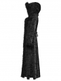 Black Gothic Wasteland Fur Hooded Long Coat for Women