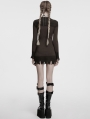 Coffee Gothic Decadent Lunar Eclipse Embroidered Knitted Short Dress