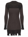 Coffee Gothic Decadent Lunar Eclipse Embroidered Knitted Short Dress
