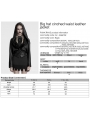 Black Gothic Punk Lapel Hooded Leather Jacket for Women