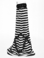 Black and White Gothic Striped Plush Leg Warmers