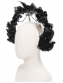 Black Gothic Cross Flower Feathered Headband