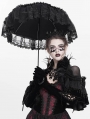 Black and Red Gothic Victorian Floral Lace Umbrella
