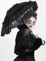 Black and Red Gothic Victorian Floral Lace Umbrella