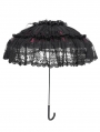 Black and Red Gothic Victorian Floral Lace Umbrella