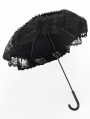 Black and Red Gothic Victorian Floral Lace Umbrella
