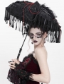 Black and Red Gothic Retro Bead Chain Tassel Umbrella
