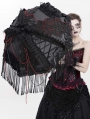 Black and Red Gothic Retro Bead Chain Tassel Umbrella