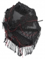 Black and Red Gothic Retro Bead Chain Tassel Umbrella