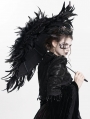 Black Gothic Vintage Ruched Feather Umbrella