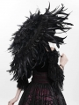 Black Gothic Vintage Ruched Feather Umbrella