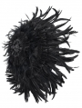 Black Gothic Vintage Ruched Feather Umbrella